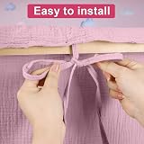 Vicloon Bed Canopy 100% Cotton Muslin Dark Pink 135x360cm Kids Bedroom view 3