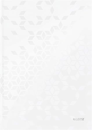 Amazon Com Leitz Hard Cover Notebook Pearl White 80 Sheets Squared Paper 90 Gsm Ivory Paper Wow Range Office Products