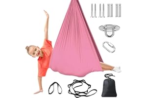 NOSTIFY Sensory Swing, Hanging Hammock Chair for Bedroom with Adjustable Hanger Kit, Relaxing Therapy Swing for Kids Autism A