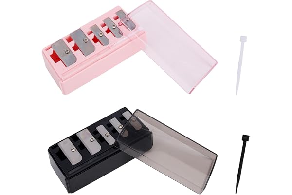 2pcs Eyeliner Pencil Sharpeners with Cleaning Picks, Durable Manual 5 Hole Makeup Eyeliner Cosmetic Pencil Sharpener Tool wit