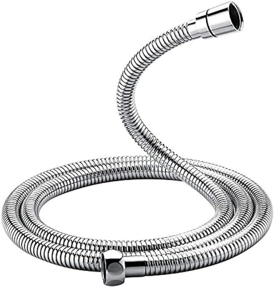 GRIFEMA G851-18 1.8M Shower Hose Stainless Steel Replacement Flexible Hose Anti-Kink Shower Pipe with 2 Washers for Bathing Toilet Cleaning Pet Bathing, Siver
