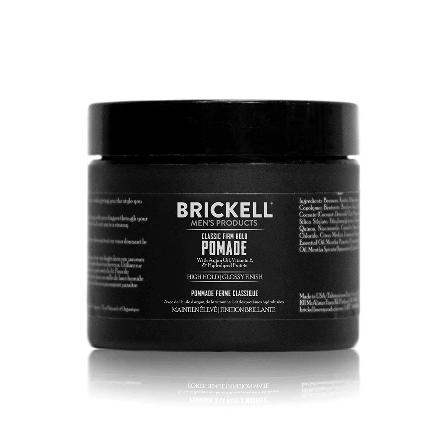 Brickell Men’s Firm Hold Pomade for Men, Natural & Organic With Strong Hold & High Shine Finish, 59 ml, Scented
