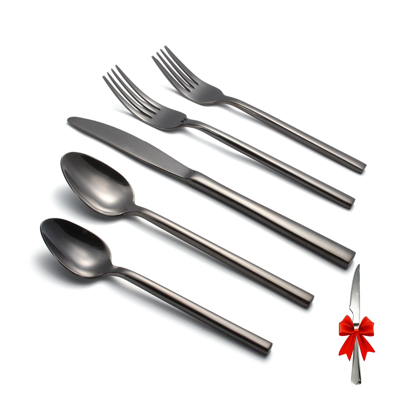Photo 1 of ***(MISSING KNIVES/ NOT A COMPLETE SET)***SXY INOX Silverware Set for 4,20 Pieces Forged Stainless Steel Flatware Set Cutlery Set,Heavy Duty and Modern Desgin,Fancy Tableware Cutlery Set for Home,Restaurant,Mirror Polished,Dishwasher Safe