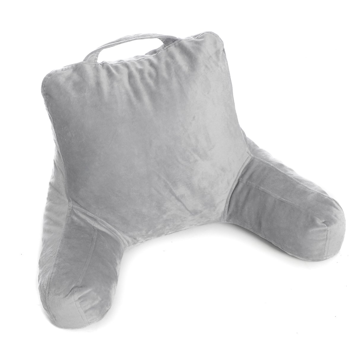 Backrest Pillow With Arms Twill Back Support Tv Reading Bedrest