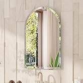 VocalStar Frameless Arch Mirror, 22" x 30" Bathroom Wall Mirror with Beveled Edge, Modern Decorative Vanity Mirrored for Living Room, Entryway, Bedroom | 1/4-Inch Shatterproof Glass