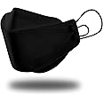 BOTN 10Pcs Large Black KF94 Protective and Safety Face Mask for Adult, 4-Layer Filter and 3D Design, Adjustable Strap, Premium Quality and Made in Korea
