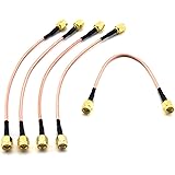 SDTC Tech 5pcs RF Coaxial Coax Cable Assembly SMA Male to SMA Male Antenna Extender Cable Adapter Jumper(6 inch/15cm)