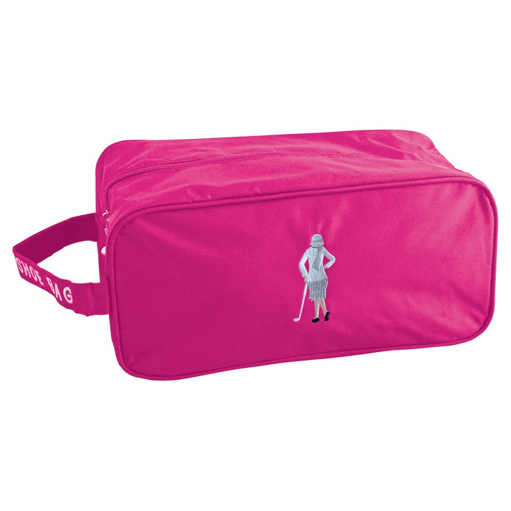Women's Embroided Golfer Golf Shoe Bag, Pink, One Size