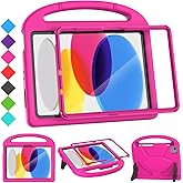 SUPLIK Kids Case for iPad A16 11-Inch 2025 (11th Gen) & iPad 10th Generation (10.9" 2022), Durable Shockproof Stand Cover with Screen Protector/Pencil Holder/Handle for Kids, Pink