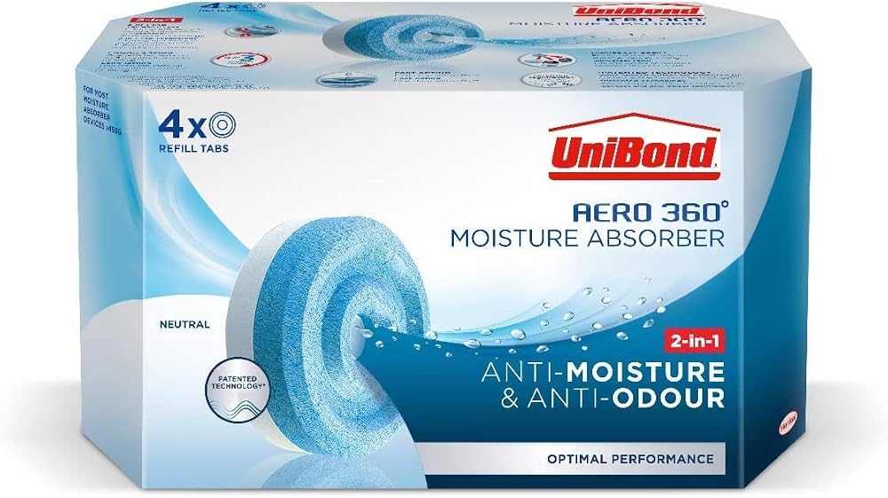UniBond AERO 360 Moisture Absorber Refill Tabs, Pack of 4, 450g
