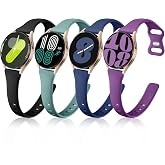 GEAK Compatible with Samsung Watch 7 Bands/Samsung Watch 4 5 6 Bands 40mm 44mm/Watch 5 Pro, 20mm Soft Slim Silicone Replacement Band for Galaxy Watch 4 5 6 7 Small Black/Navy/Plum/Pine Green