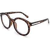 Dollger Oversized Round Blue Light Blocking Glasses for Women Big Large Chunky Frame Anti Bluelight Thick Glasses