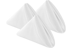 Bailarina Cloth Napkins Set of 80,17x17 inches Dinner Napkins Cloth Washable,Polyester Square Table Cloth Napkin Bulk with Hemmed Edges Ideal for Banquets, Parties and Weddings-White