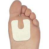 Moon Health U Shaped Callus Pads for Corns and Bunions, 24 Pack Felt | U-shaped felt cushions protect calluses on the sole &amp; heel from shoe friction; trim to any foot size, 1/8 inch thick