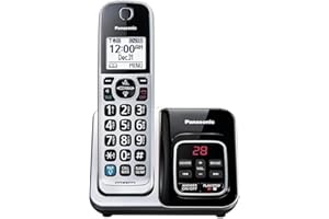 Panasonic Expandable Cordless Phone System, Bluetooth Pairing for Wireless Headphones and Hearing Aids, Smart Call Block, Bil