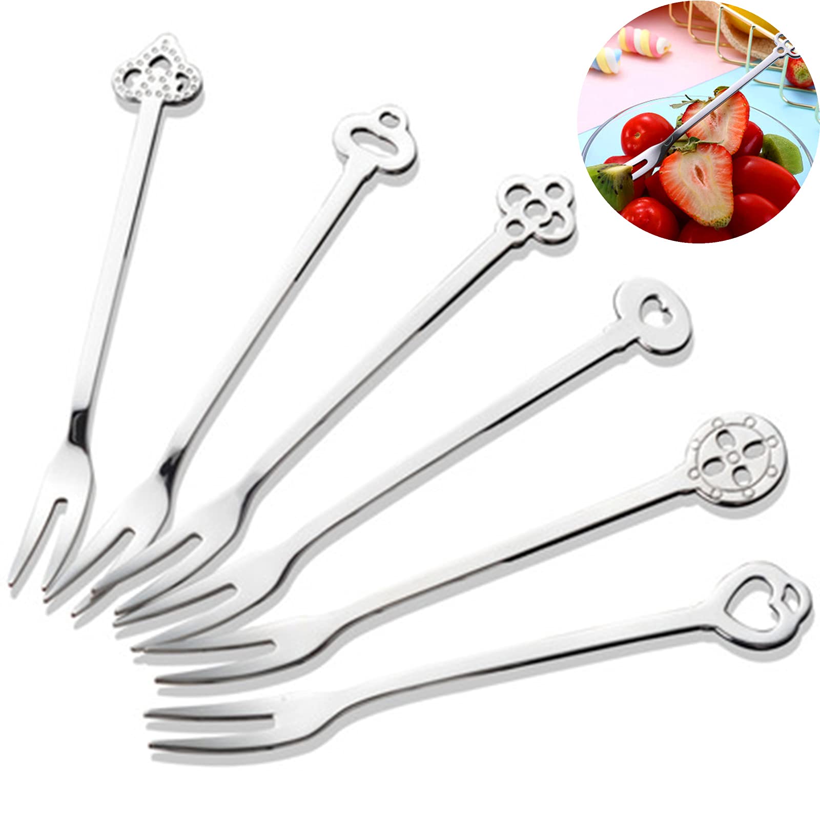 GFJFG H4LJ 6 Fruit Forks, Acrylic