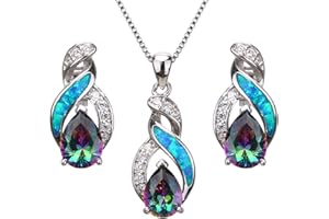 Hermosa Jewelry Sets Australian Created Opal Necklace Earrings Mother's Day Gifts Jewelry for Mom