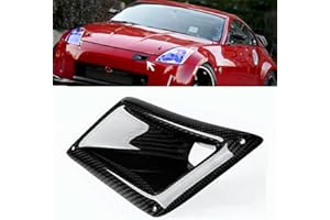 IDENUONA Bumper Air Vent Intake Duct Left/Right Driver For Nissan 350Z Z33 2003-2009 Black Carbon Fiber