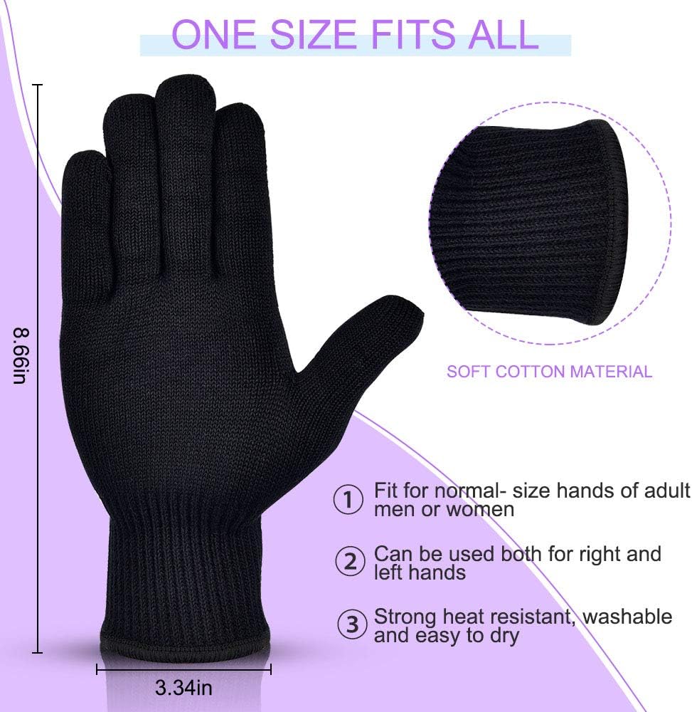 Heat Resistant Gloves Heat Proof Glove IKOCO 2Pcs Mitts for Hair Styling Curling Iron Flat Iron and Curling Wand Hot-Air Brushes,Universal Fit Size: Health & Personal Care