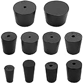 Kyuionty 22 Pack Rubber Stoppers, 10 Sizes #000-#7 | Solid Rubber Seals Tight, Tapered Easy Plug Pull, for Lab Test Tube Flask Container Pipe