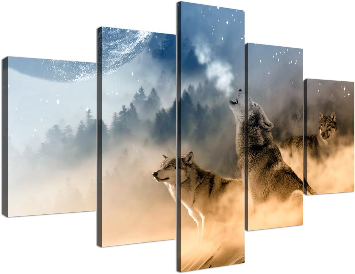 Best wolf living room paintings