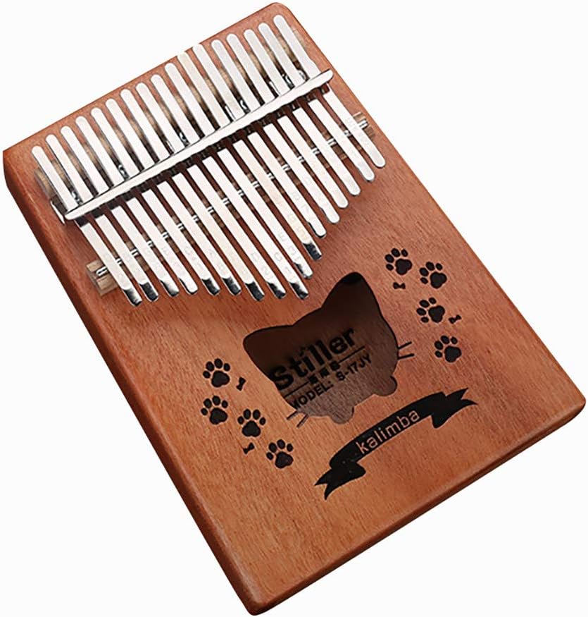 Shotbow 17 Keys Thumb Piano, Finger Piano Gifts Solid Mahogany Wood Professional Thumb Piano, Finger Percussion Keyboard Musical Instrument for Kids Adult Beginners (A)