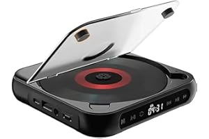 Portable CD Player for Car with Bluetooth 5.3, Rechargeable Mini CD Player with HiFi Speakers, USB/AUX Support, Compact Light