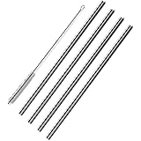 Stainless Steel Straws, X-Chef Drinking Straws 8.5 inch for Yeti,RTIC, SIC, Ozark Trail Tumbler, Reusable Straws,Free Cleaning Brushes