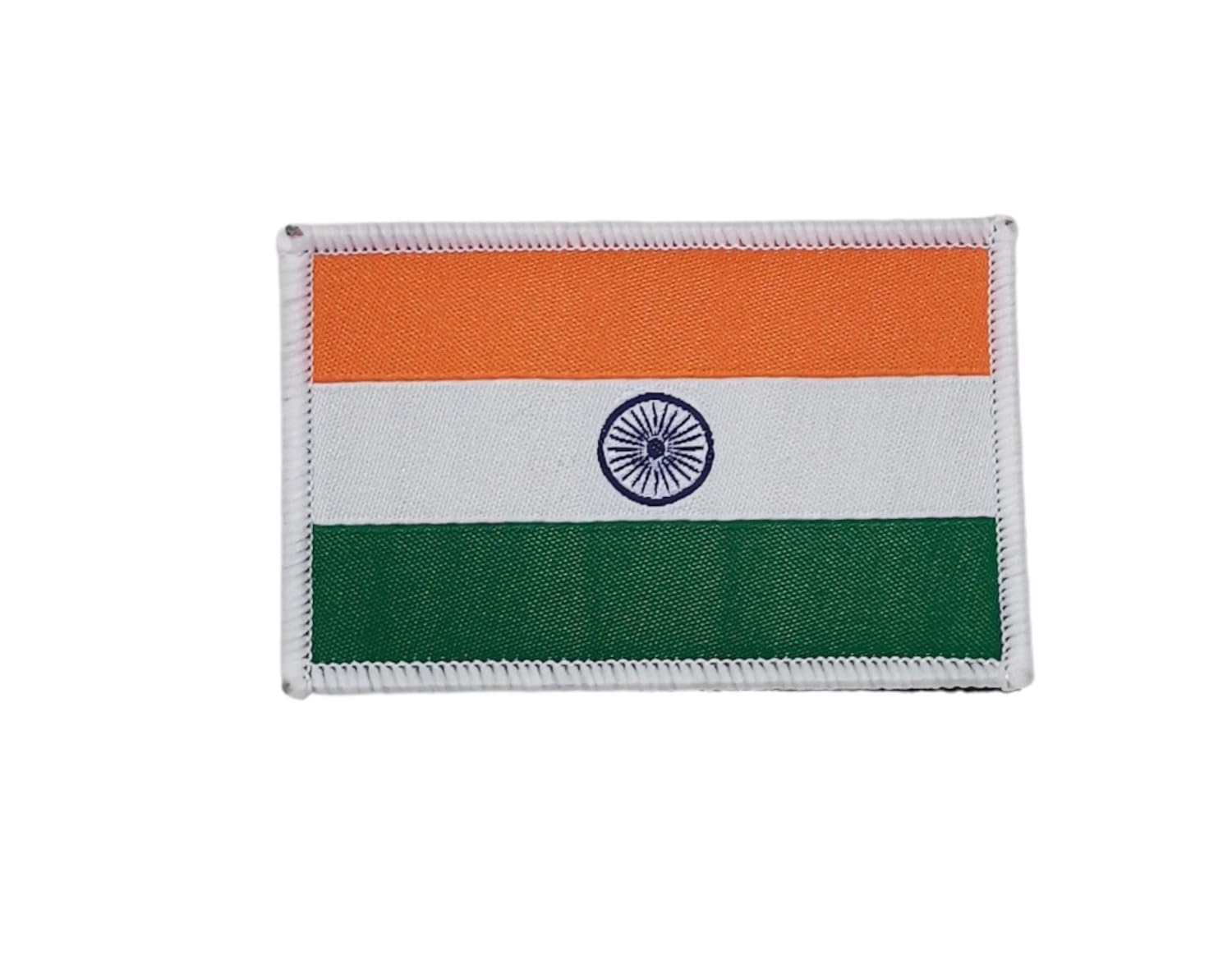 Embroidered Patches Indian Flag with Official Colors - Embroidered Crest - Embroidered Biker Patches - Military Patches, India Patch