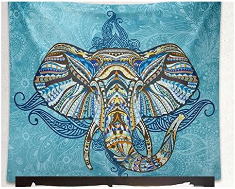 YGUII Blue Elephant Tapestry Mandala Indian Dorm Decor Tapestry Bohemian Wall Hippie 150130cm(59"51")