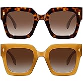 STORYCOAST Retro Square Sunglasses for Women Men Trendy Oversized Sunnies Big Shades