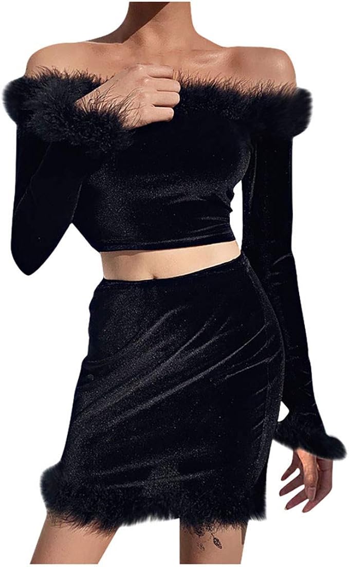 2 piece black skirt suit