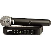 Shure BLX24/PG58 UHF Wireless Microphone System - Perfect for Church, Karaoke, Vocals - 14-Hour Battery Life, 100m Range | In