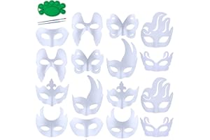 Qavctw DIY White Masks Paper Cosplay Christmas Party Mask Unpainted Plain Craft Masquerade Masks
