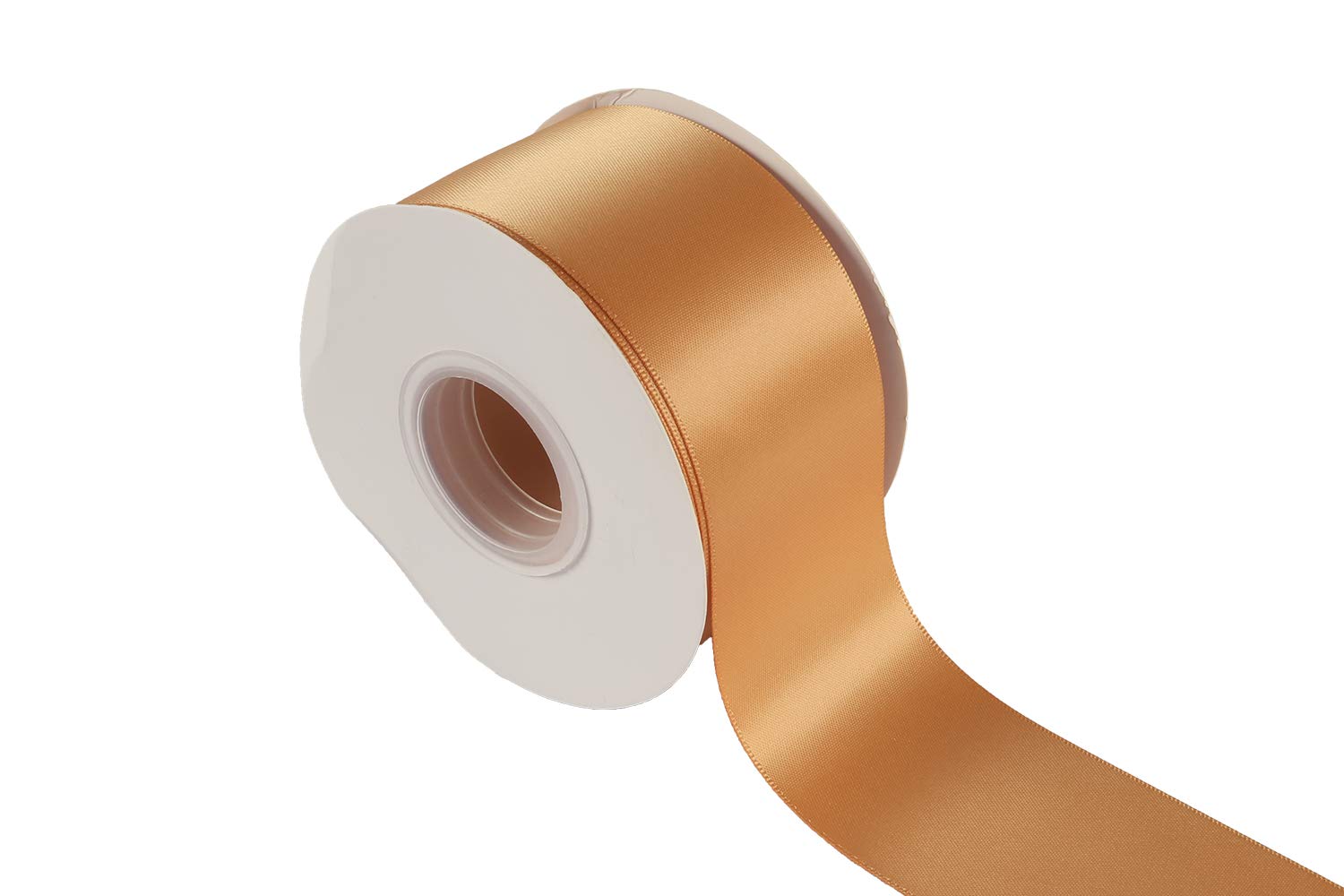 Ribbonitlux 50mm Wide Double Face Satin Ribbon 22 Meters (690-Old Gold, Set for Gift Wrapping, Party Decor, Sewing Applications, Wedding and Craft