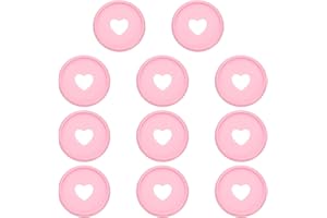 PATIKIL 28mm Plastic Book Binding Discs, 11 Pack Discbound Expansion Discs Heart Binder Rings for DIY Notebook Planner, Pink