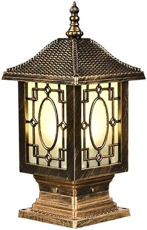 Mumumi 43cm Nouvelle Pelouse Lampe Chinoise Colonne Carree Lampe Jardin Communautaire Lampe D Exterieur Lampadaire Etanche En Aluminium Moderne Paysage E27 Patio Lampes Post Amazon Fr Cuisine Maison