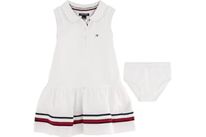 Tommy Hilfiger Baby Girl's Short Sleeve Polo Dress With Matching Bloomers