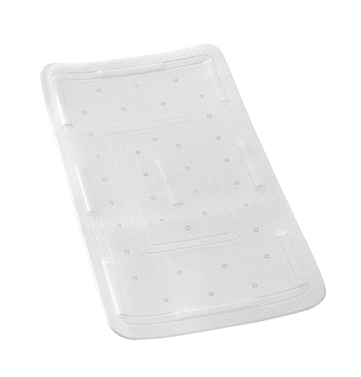 Wenko 3010411100 Extra Long Bathtub mat Florida White Nonslip, Suction Pads, Plastic, White