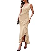 BeryLove Formal Wedding Guest Evening Midi Ruffle Dresses Prom Cocktail Party Mother of The Bride Dress