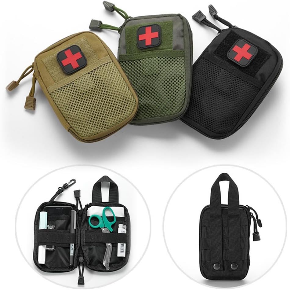 LIVIQILY Tactical Medical kit molle Accessory kit Camping First Aid Kits Medicine Storage Bag Portable Package Emergency Medical Kit Survival Medicine Pills Pocket Container Perfect (Army Green) : Sports & Outdoors