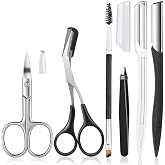 Eyebrow Trimmer Kit, 6 in 1 Eyebrow Scissors, Tweezer, Eyebrow Razor, Shaping Scissors &amp; Brush for Women
