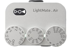 LIGHTNOVA LightMate AirPro Light Meter Photography, 35°Wide-Angle Reflective Digital Exposure Meter, Rechargeable 20H Battery Life, 3 Dials Retro Exposure Indicator, for Leica & Other Film Cameras, Silver Metal