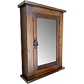Dijkoo ZyduzscAT NUOTIRUIS Primitive Mission Medicine Cabinet/Surface Mount/Distressed Medium Finish/Solid Wood & Handmade C