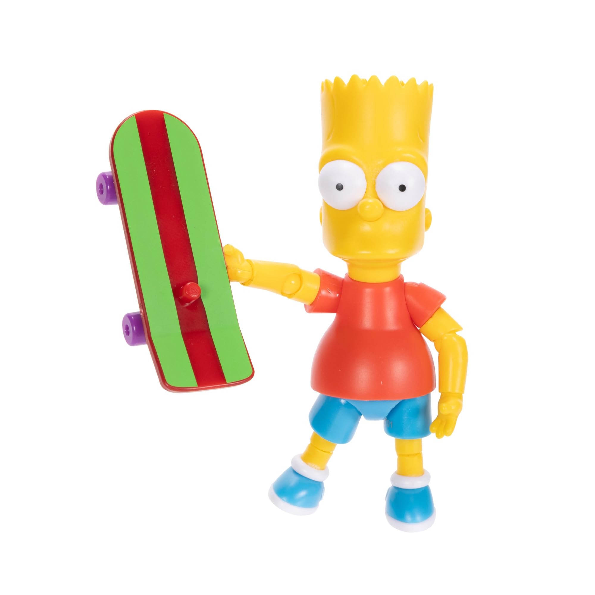The Simpsons Bart Simpson 5" / 12.7cm Collectible Action Figure by JAKKS Pacific, Includes Skateboard Accessory, Articulated Action Figure, Collector's Display Packaging — image 1