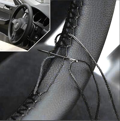 AUTOXBERT 38cm 15 Inch Steering Wheel Cover Ultrafine Fiber Leather Non Slip