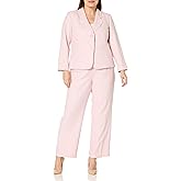 Le Suit Women's Plus Size 2 Button Herringbone Jacket & Side Zip Pant
