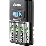 Energizer AA/AAA 1 Hour Charger with 4 AA NiMH Rechargeable Batteries (Charges AA or AAA Batteries in 1 Hour or Less) CH1HRWB