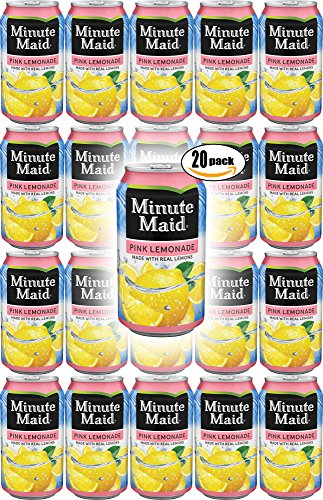 Minute Maid Pink-Lemonade, Made With Real Lemons, 12 Fl Oz Cans (Pack of 20, Total of 240 Fl Oz)