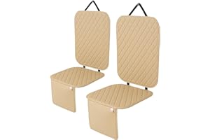 ML MOMNLITTLE MomnLittle Car Seat Cover 2 Pack Waterproof Non-Slip Car Seat Protector Mat for Child Safety Car Seat (2 Pack Beige)